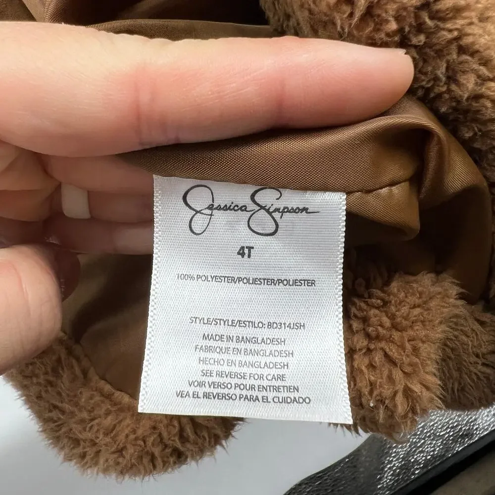 Jessica Simpson Plush Teddy Faux Fur Jacket Size 4T